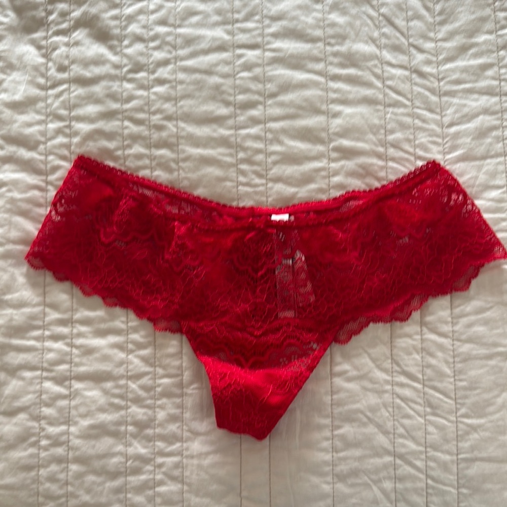 New with Tags - Victorias Secret Red Lace Women's Panties in size S